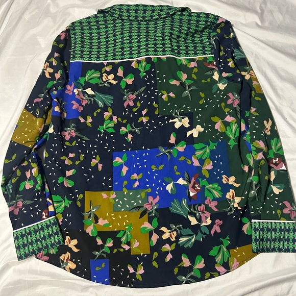 CAbi Medium Bronco Blouse Western Cowboy Patchwork Button-Down Shirt Rodeo #5520 - Picture 9 of 9